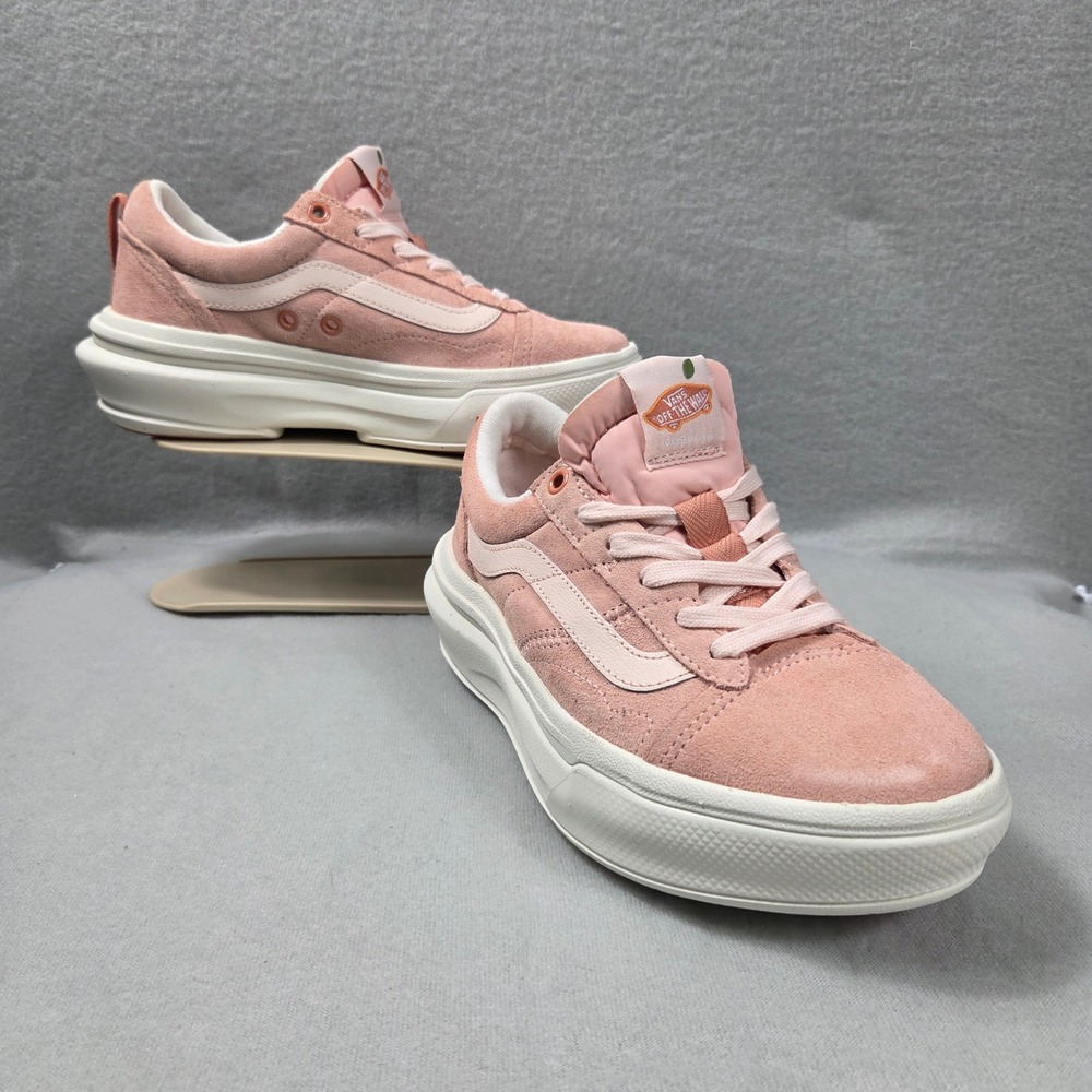 Vans Old Skool Overt CC Peach Pink Suede Platform Sneakers Womens 7 Low Top
